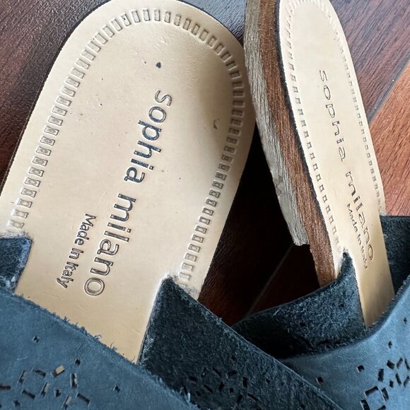 Sophia Milano Leather T-Strap Sandals Made in Italy Size 8 1/2 - Picture 6 of 7